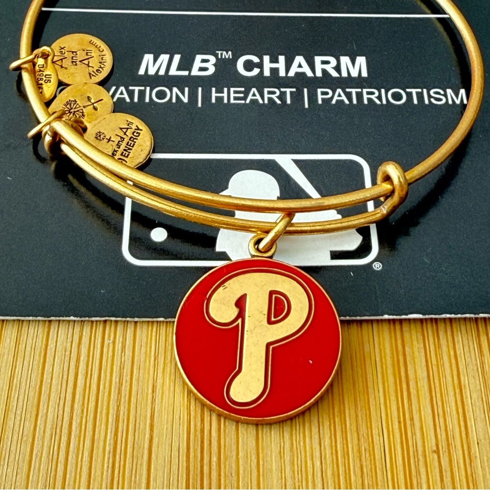 Alex and Ani Gold Bracelet with Red MLB Charm - Picture 6 of 8